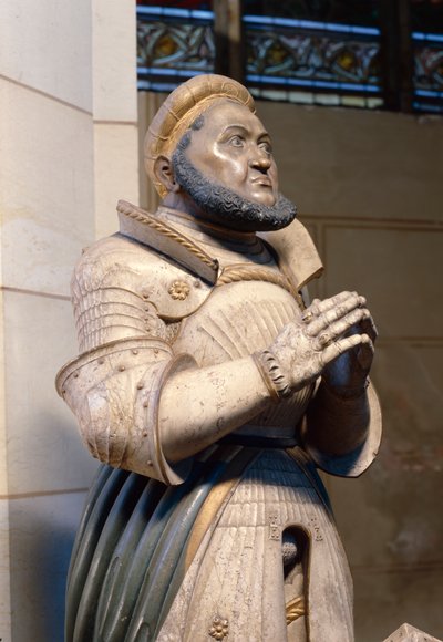 Estatua de alabastro a tamaño natural del Elector Federico el Sabio, en la Iglesia del Castillo, Wittenberg, c.1529-21 de German School