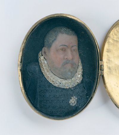 Medallón con retrato en miniatura de cera de Landgrave Wilhelm IV (detalle) de German School