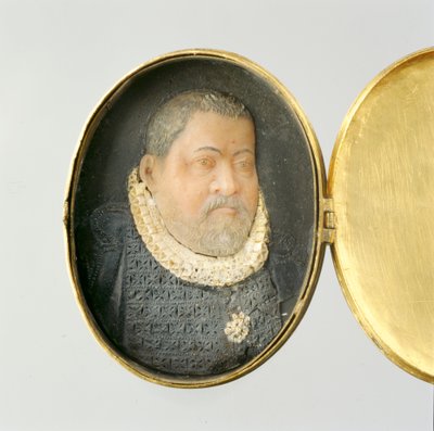 Medallón con retrato en miniatura de cera de Landgrave Wilhelm IV de German School