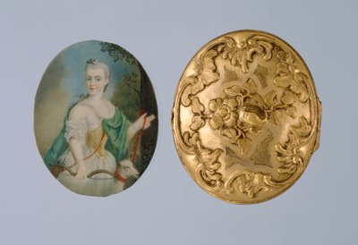 Medallón con miniatura de Wilhelmine como Diana, mediados del siglo XVIII de German School