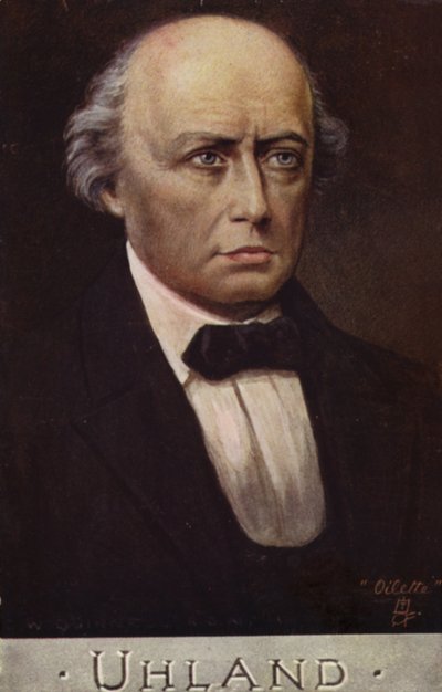 Ludwig Uhland (1787-1862), poeta y filólogo alemán (litografía en color) de German School