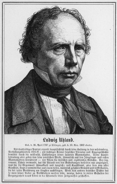 Ludwig Uhland (grabado) de German School