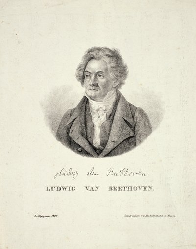 Ludwig van Beethoven (1770-1827) (grabado) de German School