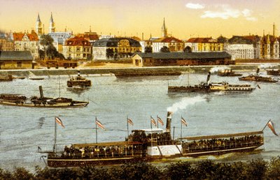 Ludwigshafen Am Rhein, c.1910 (litografía en color) de German School