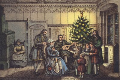 Lutero en Navidad, en su círculo familiar de German School