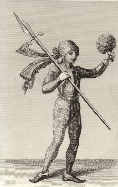 Hombre de Núremberg con una lanza de German School