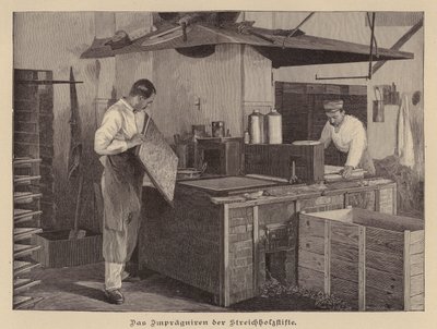 Fabricación de fósforos (grabado) de German School