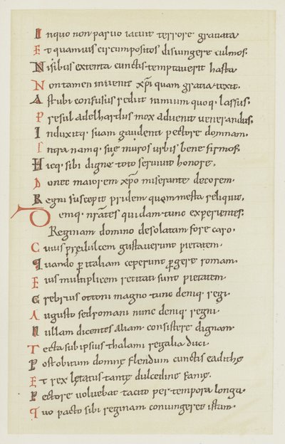 Manuscrito escrito por Hrotswitha de Gandersheim describiendo la fuga de la reina Adelheid de German School