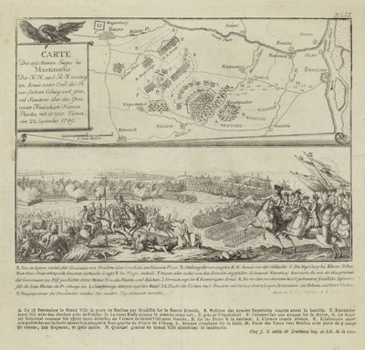 Mapa e ilustración que muestra la Batalla de Rymnik de German School
