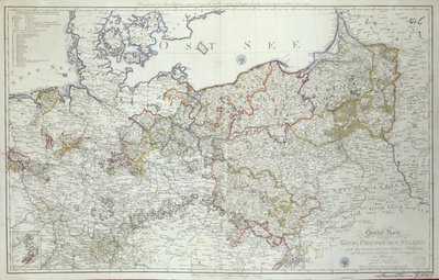 Mapa de los Estados Prusianos en 1799 de German School