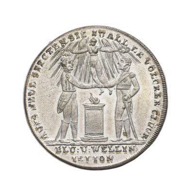 Medalla conmemorativa de Wellington y Blücher en Waterloo de German School