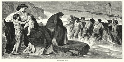 Despedida de Medea: escena de la tragedia griega antigua Medea de Eurípides, basada en la leyenda de Medea y Jason de German School