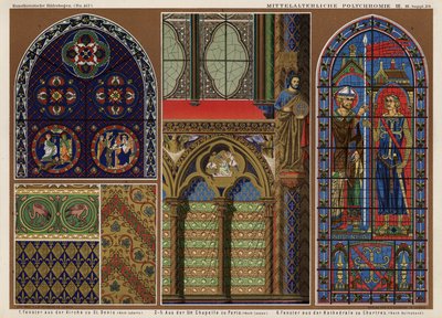 Vidrieras medievales francesas: Iglesia de St Denis, París; Sainte Chapelle, París; Catedral de Chartres de German School
