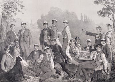 Mensuren o Miembros Estudiantiles de la Sociedad de Duelo en una Excursión de German School