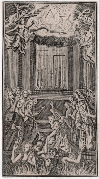 Misa en el templo (grabado) de German School
