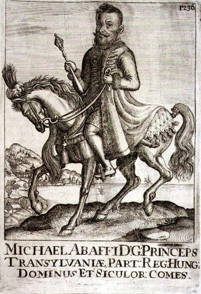 Michael Apafi (1632-90) Príncipe de Transilvania, ilustración de un libro sobre las campañas otomanas en Europa, grabado por Paul Furst (c.1605-66) de German School