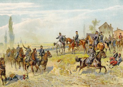 Moltke esperando la llegada del 2º Cuerpo Alemán en Gravelotte, Guerra Franco-Prusiana, 18 de agosto de 1870 de German School