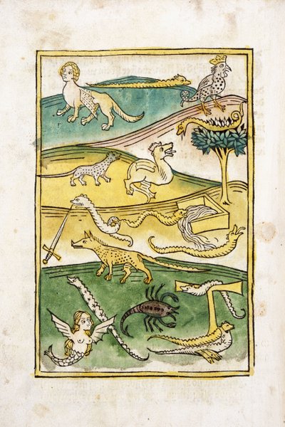Monstruos y serpientes en un paisaje, 1478 de German School
