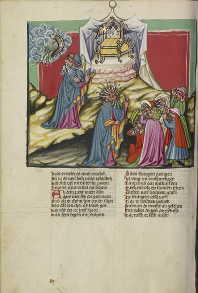 Moisés y el Arca de la Alianza de Weltchronik Ms 33 fol.89v, c.1400-10 de German School