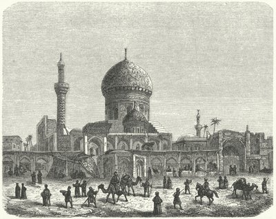 Mezquita de Ahmed Khiaga y plaza del mercado, Bagdad (grabado) de German School