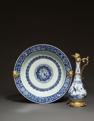 Jarra y plato chinos montados, Augsburgo, c.1655-60 de German School