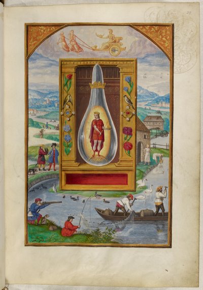 Ms Harley 3469, f.29 Joven rey en un frasco, el Cuarto Tratado, de 