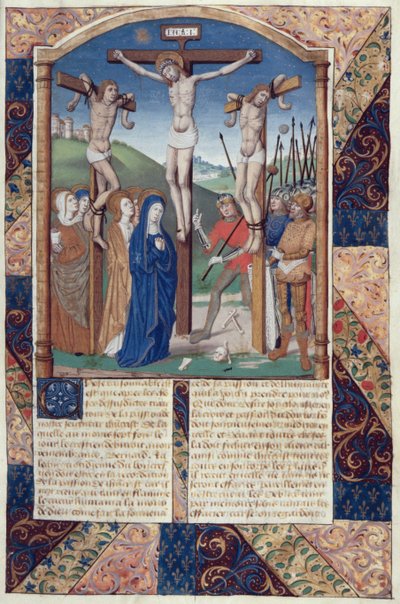 Crucifixión, de Vita Christi, por Ludolf de Sajonia, c.1300-7778 de German School
