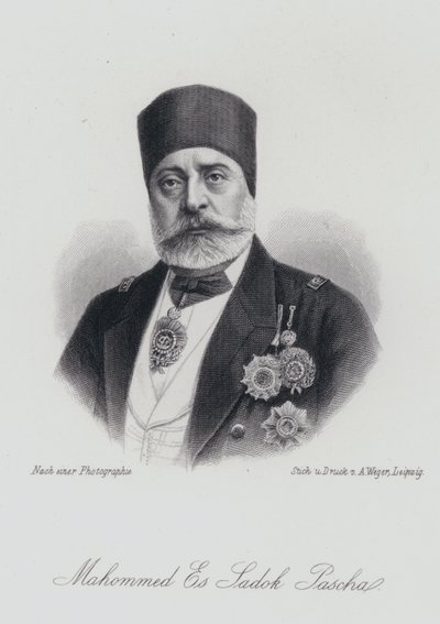 Muhammad III as-Sadiq, Bey de Túnez (grabado) de German School