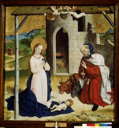 ""Nativite"" (La Adoración del Niño Jesús) Moquillo de la escuela alemana. 1470-1480 Museo Pushkin, Moscú de German School