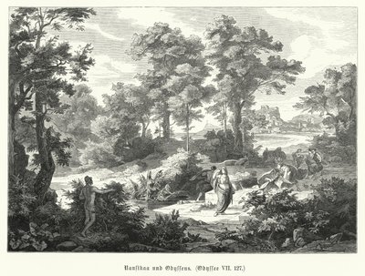 Nausícaa y Odiseo, escena de la Odisea de Homero de German School