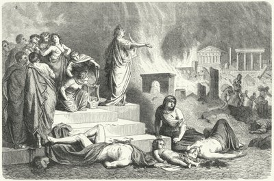 Nerón durante el Gran Incendio de Roma, 64 de German School