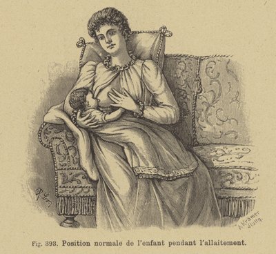 Posición normal de un bebé durante la lactancia de German School