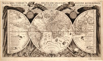 Nova orbis terrarum, de "Tabulae Rudolphinae" por Johannes Kepler, 1627-30 de German School