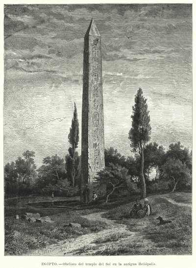 Obelisco del Templo del Sol del Antiguo Egipto en Heliópolis de German School
