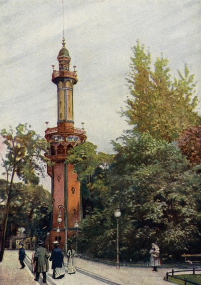 Torre de observación, Jardín Zoológico de Berlín, Alemania (litografia en color) de German School