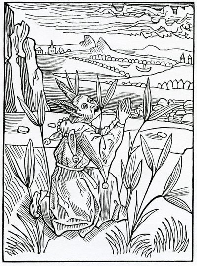 De oraciones, votos y peticiones improductivas y vanas, ilustración de la traducción al inglés de Alexander Barclay de 