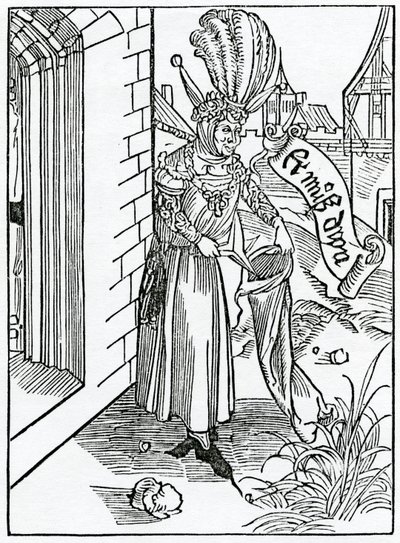 De la arrogancia y el orgullo de los hombres rudos del campo, ilustración de la traducción al inglés de Alexander Barclay de 