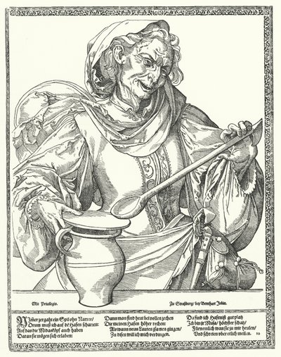 Anciana con una jarra y una cuchara de German School