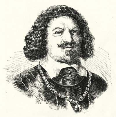 Ottavio Piccolomini, general italiano en el ejército del Sacro Imperio Romano durante la Guerra de los Treinta Años (grabado) de German School