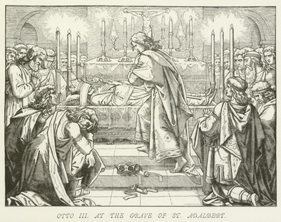 Otón III en la tumba de San Adalberto de German School
