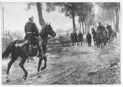 Otto von Bismarck y Napoleón III reunidos en la Chaussee Von Donchery el 2 de septiembre de 1870 (grabado) de German School