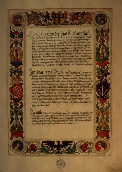 Página del Geheim Ehrenbuch des Fuggerschen Geschlechts de German School