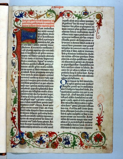 Página de la Biblia de Gutenberg, Maguncia, c.1455 de German School