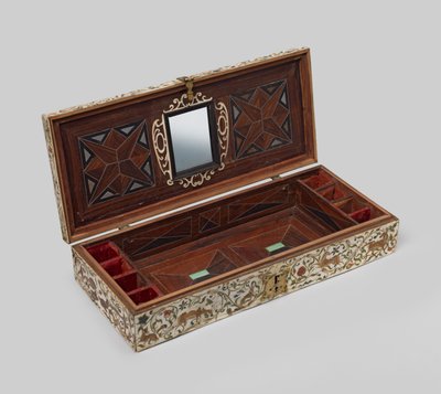 Cofre de matrimonio pintado en marfil, 1600-99 de German School