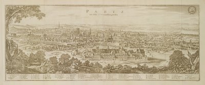 Vista panorámica de París en 1620, de Topographia Galliae por Martin Zeiller (1589-1661) publicada en 1655 de German School