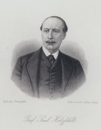 Paul von Hatzfeldt, diplomático y político alemán (grabado) de German School