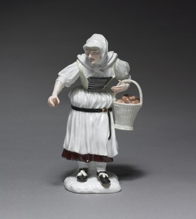 Mujer campesina, fábrica de porcelana Meissen, Alemania, modelada por Johann Joachim Kändler de German School