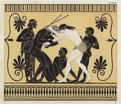 Peleo y Atalanta luchando de German School