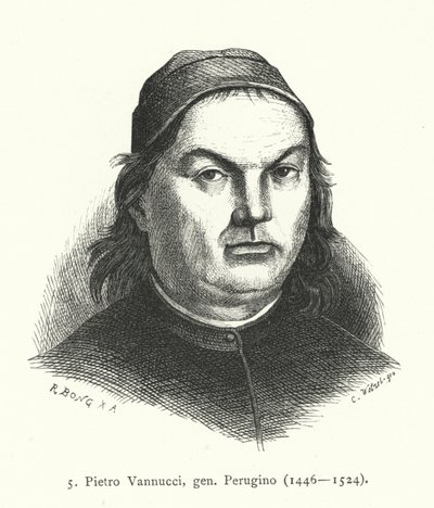 Pietro Perugino, artista del Renacimiento italiano (grabado) de German School