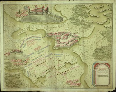 Plano de la Batalla de Mollwitz el 10 de abril de 1741 de German School